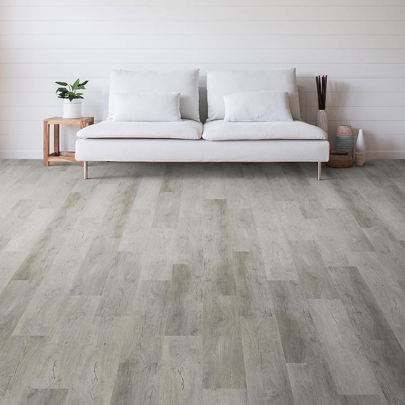 Living Room Gray Luxury Vinyl Plank -  Thompson Interiors in  Lake Odessa, MI