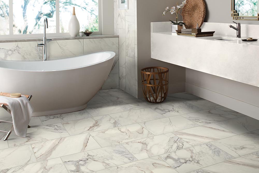 Bathroom Porcelain Marble Tile - Thompson Interiors in  Lake Odessa, MI